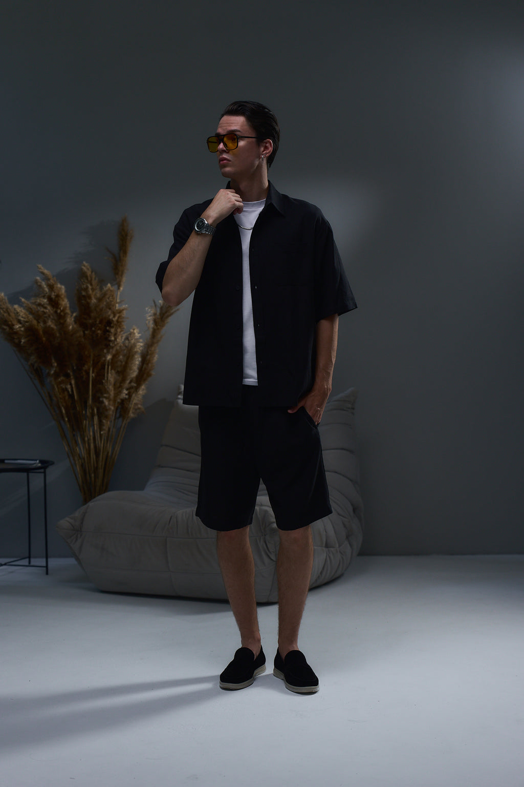 Костюм лляний LOFT у чорному кольорі